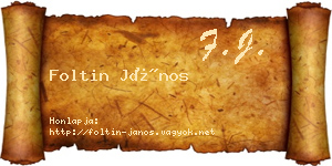 Foltin János névjegykártya
